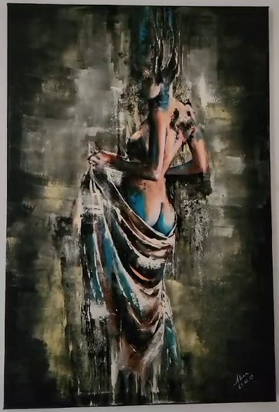 ArteDiAlina.com painting: Half Alien, Half Human